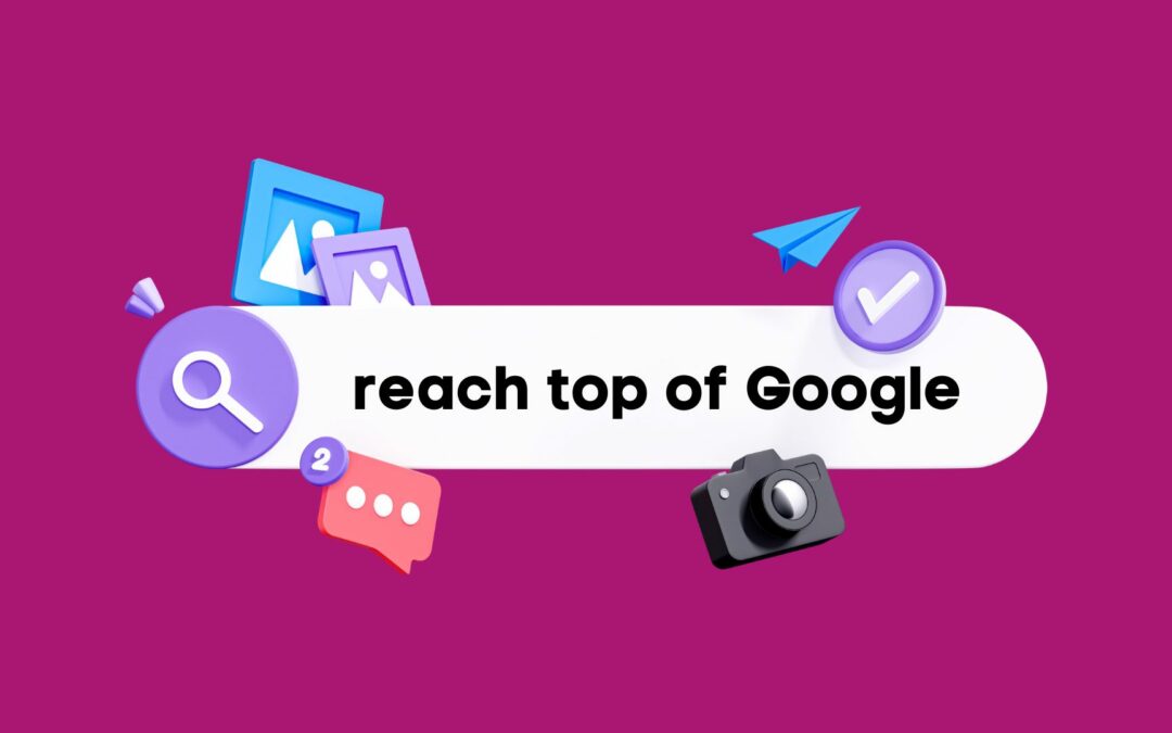reach of of google graphic pink background