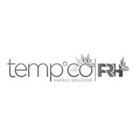 Logo for tempo°co Energy Solutions and FRH, featuring minimalist text and stylized leaves integrated into the letters o and H. The design is in grayscale.
