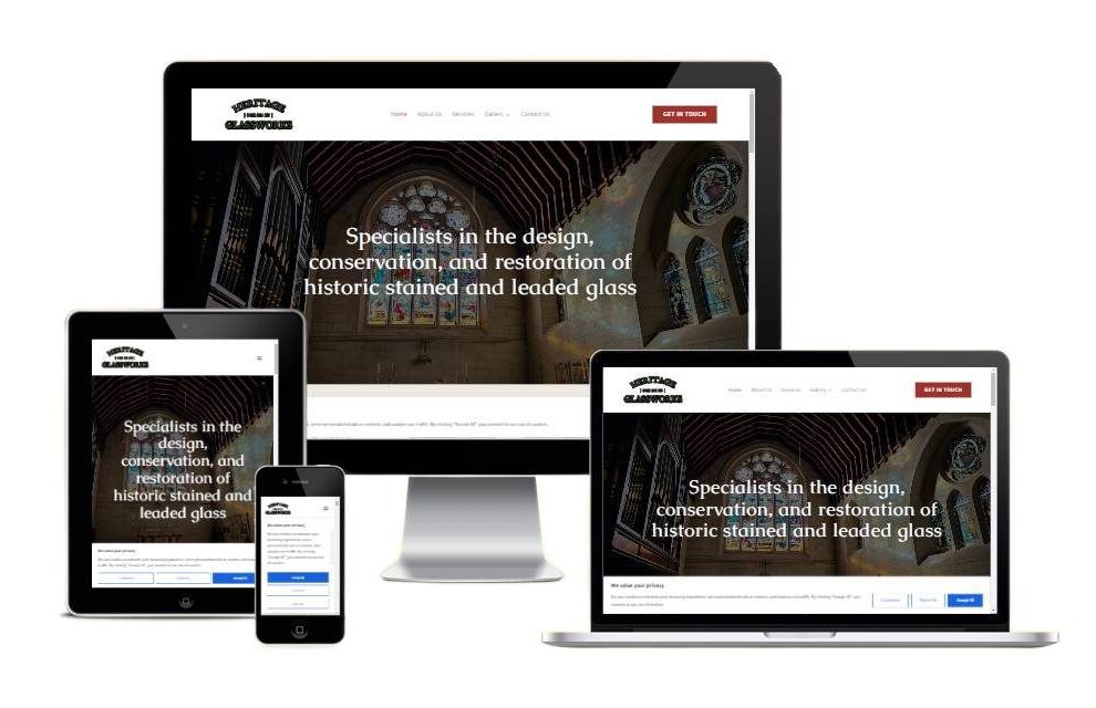 responsive website design of a wedding venue