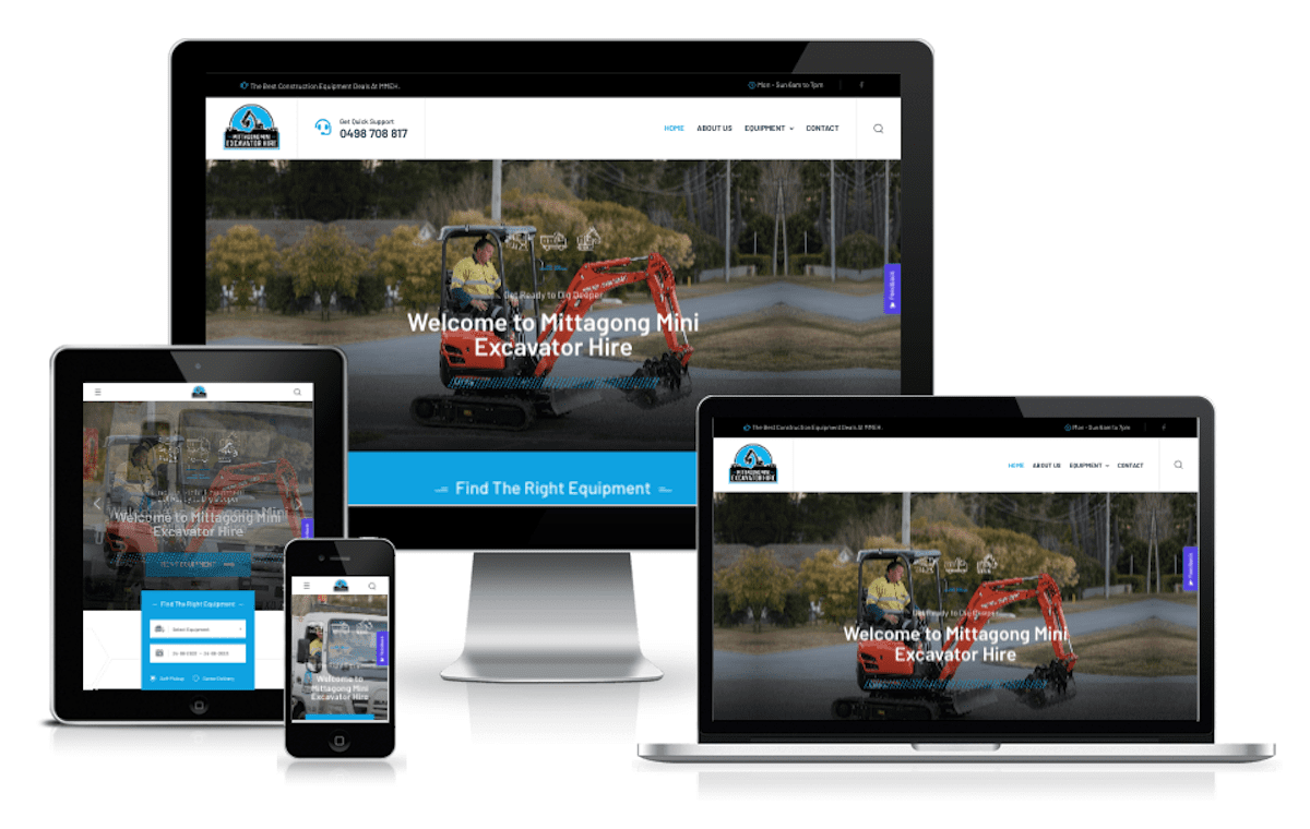 mittagong mini excavator hire website portfolio